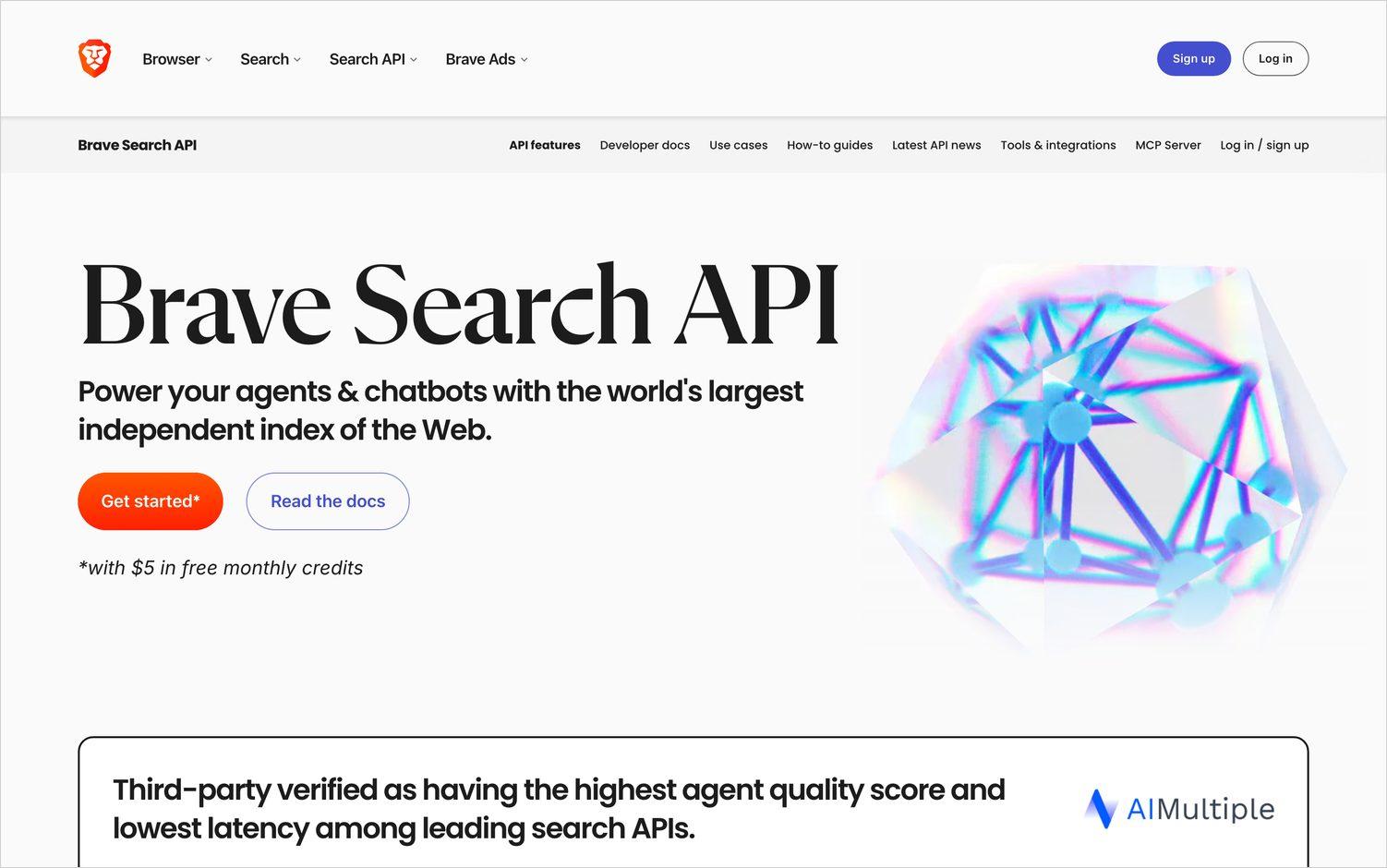 Brave Search API homepage