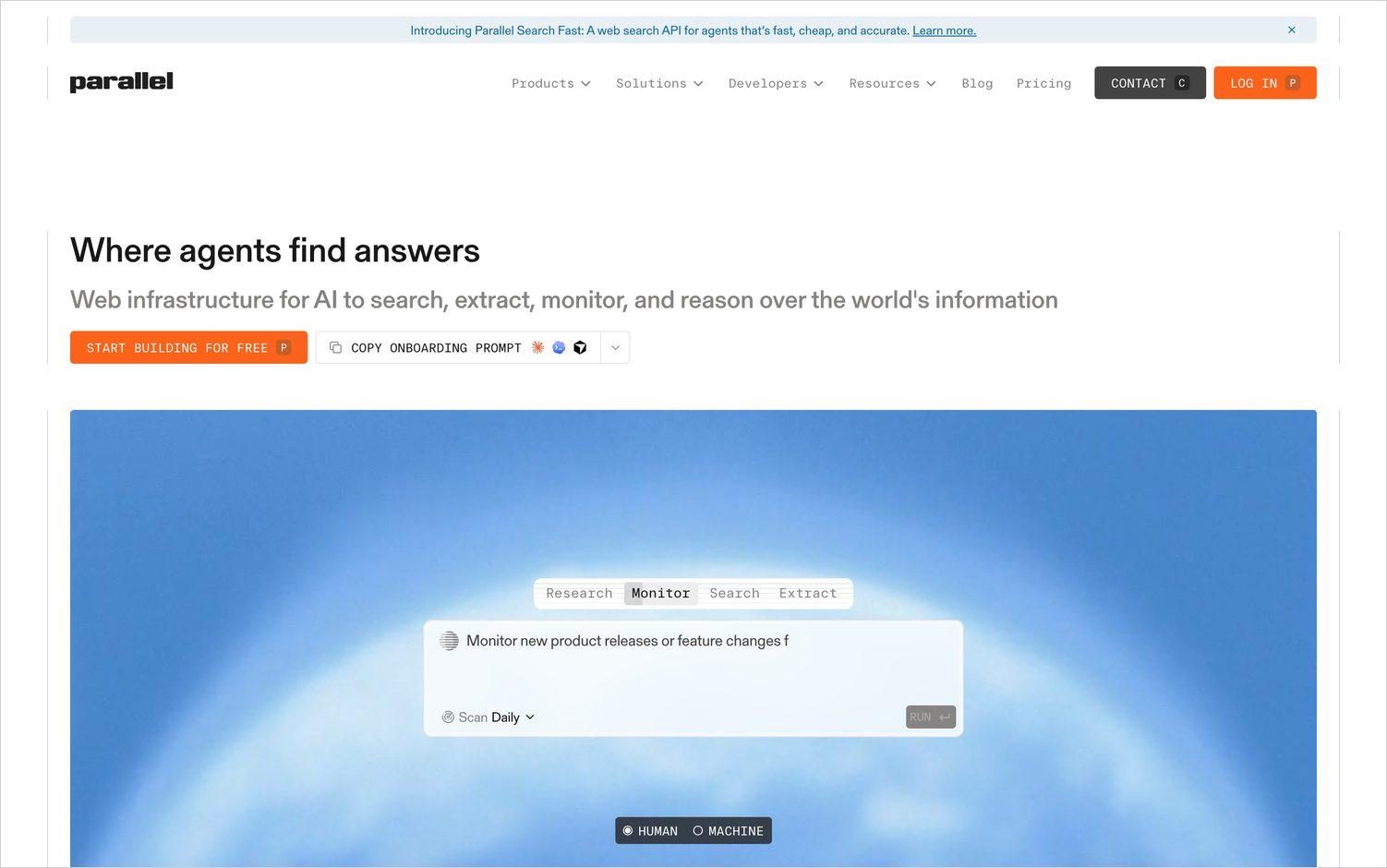 Parallel homepage